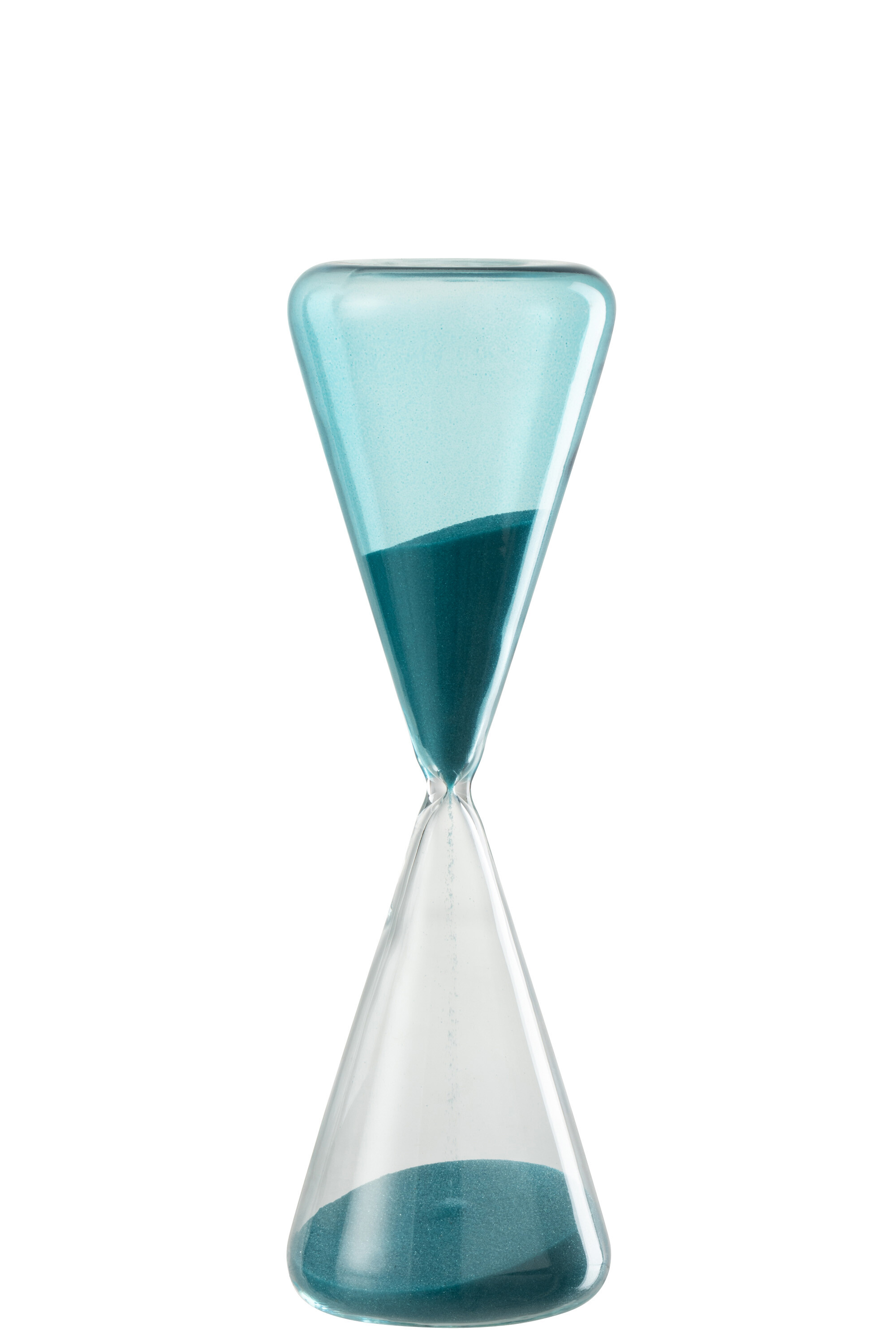 J-Line Zandloper | Glas | Blauw | 8.5x8.5x (h)24 Cm