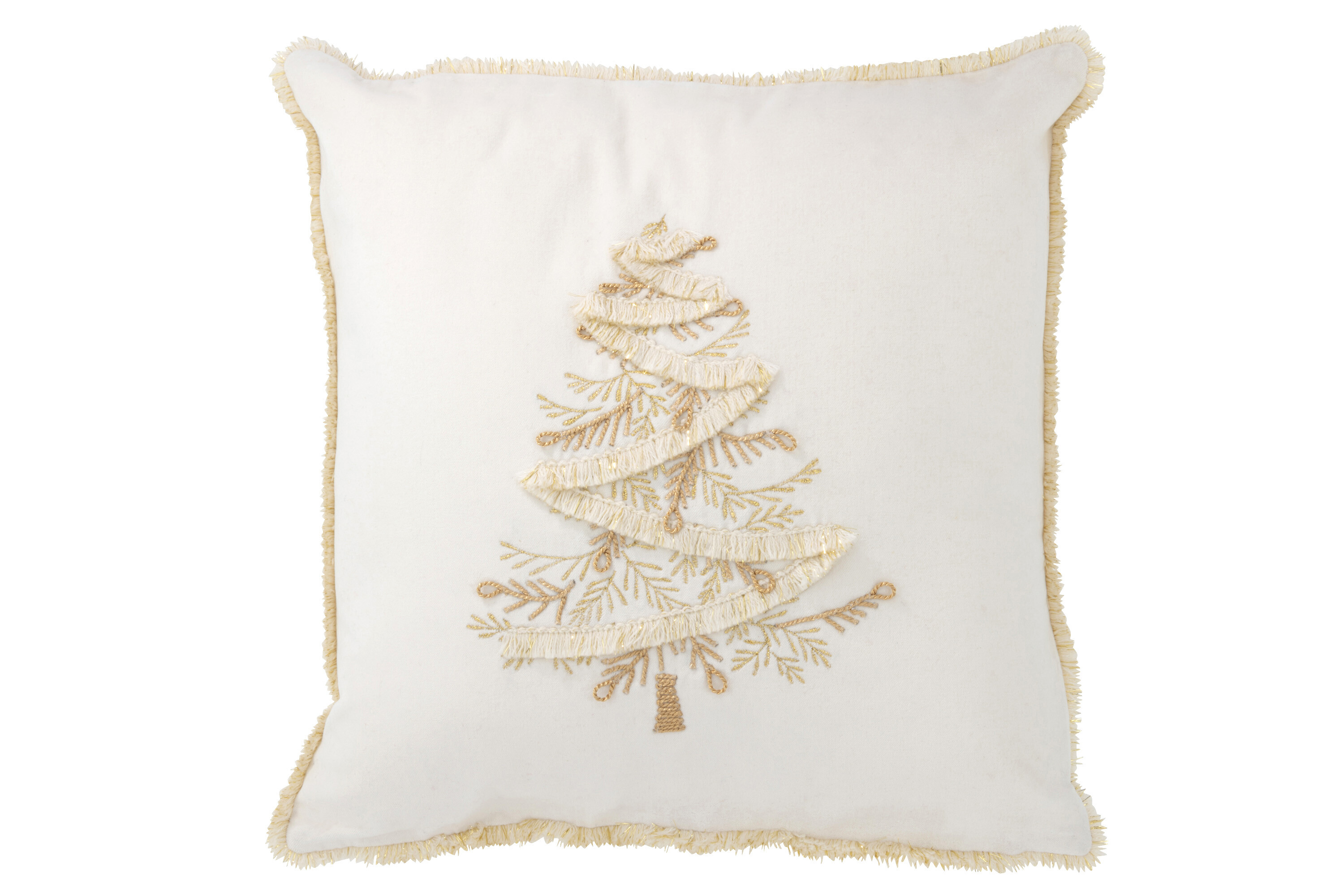 Perna decorativa, Tree Textil Alb Auriu