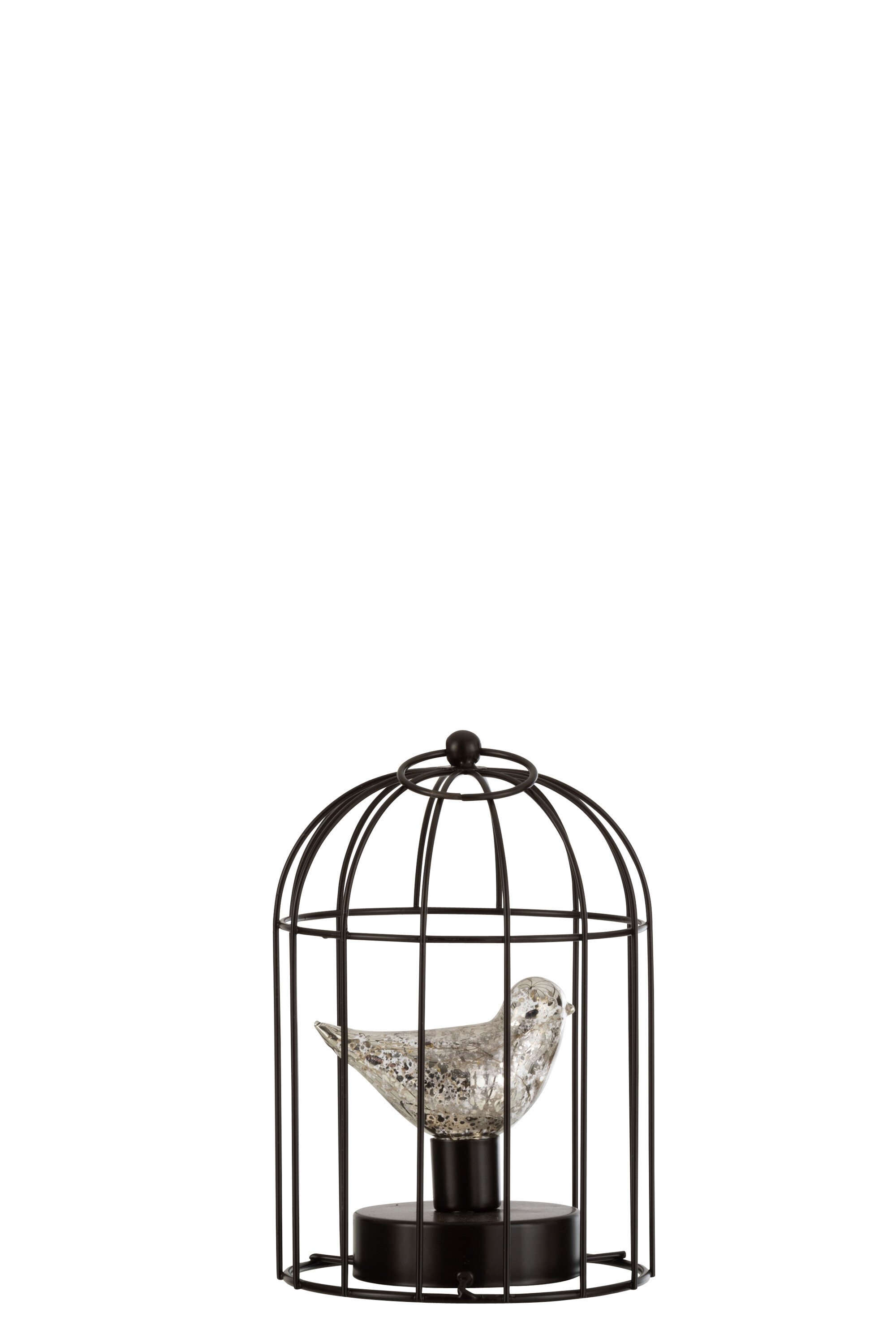 LAMPE LED CAGE METAL ARGENT S