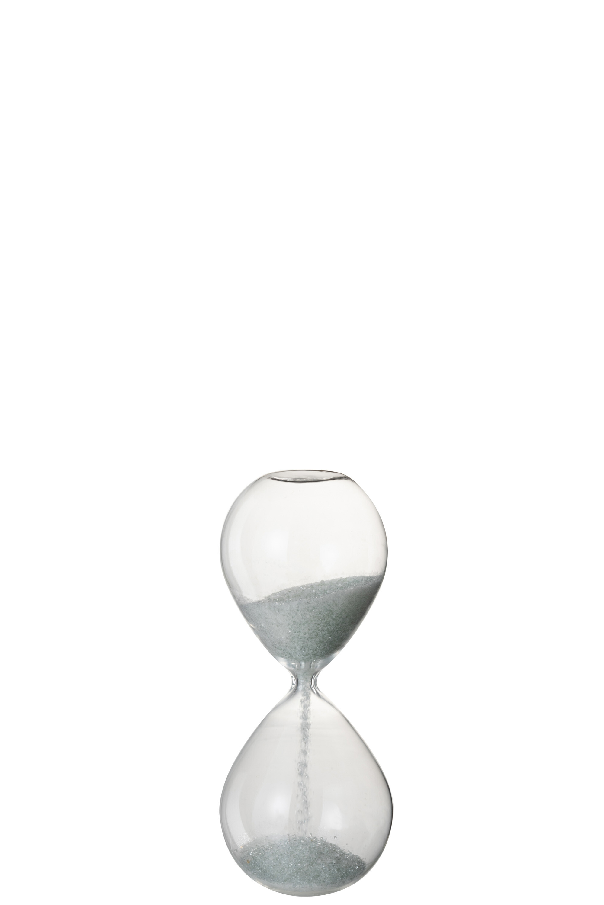 J-Line Zandloper | Glas | Wit - Transparant | 8x8x (h)20 Cm
